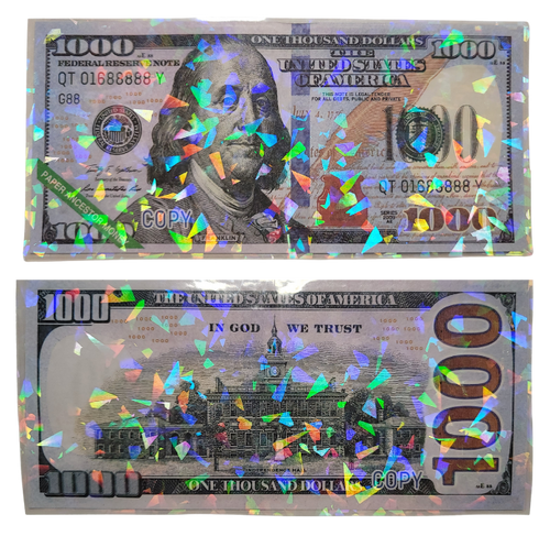Holographic $1k Placeholders (Set of 3)
