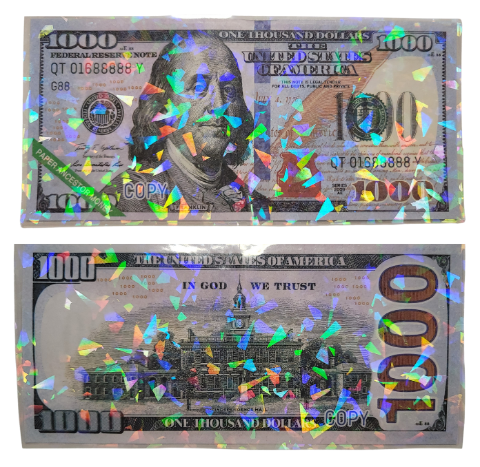 Holographic $1k Placeholders (Set of 3)